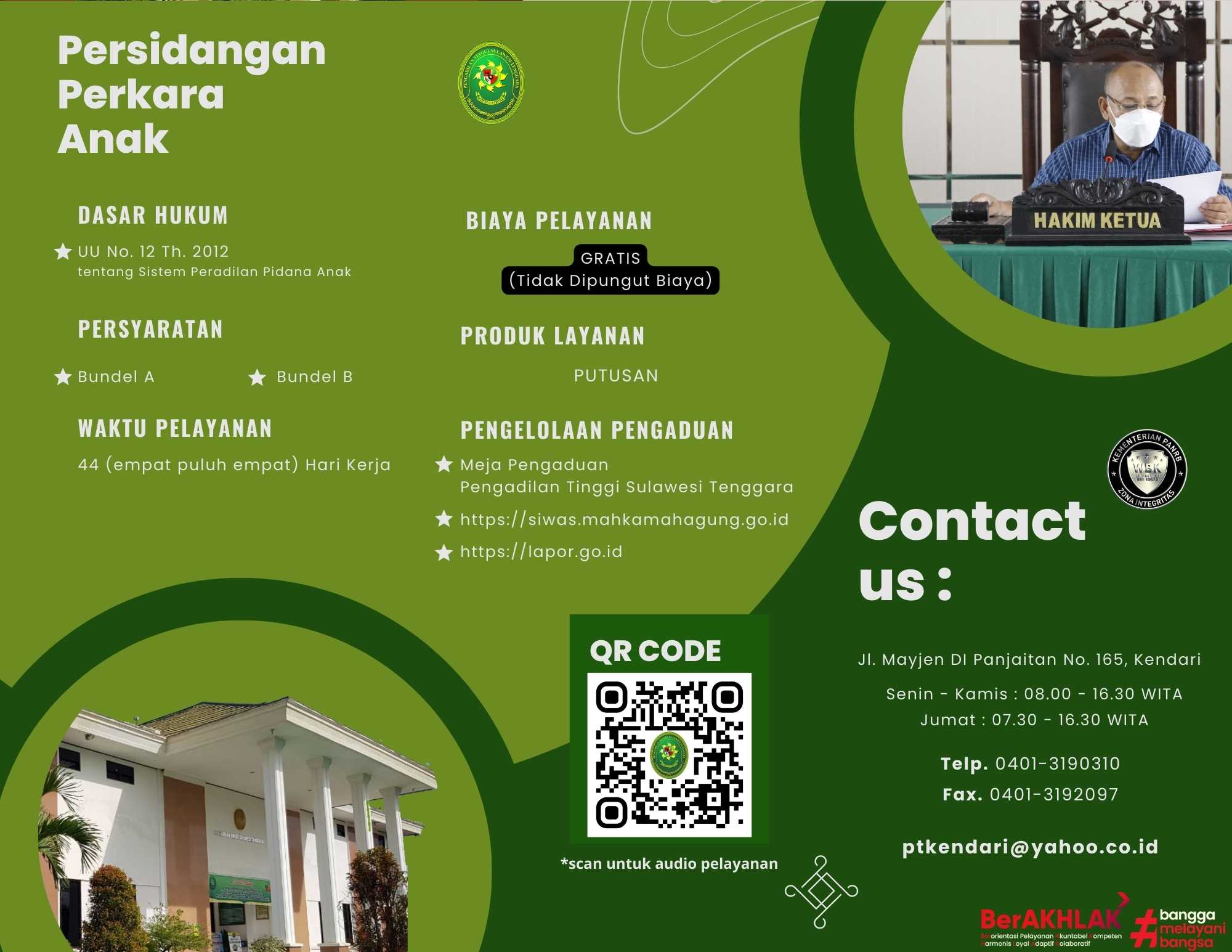 e-Brosur Pelayanan Persidangan Perkara Pidana Anak