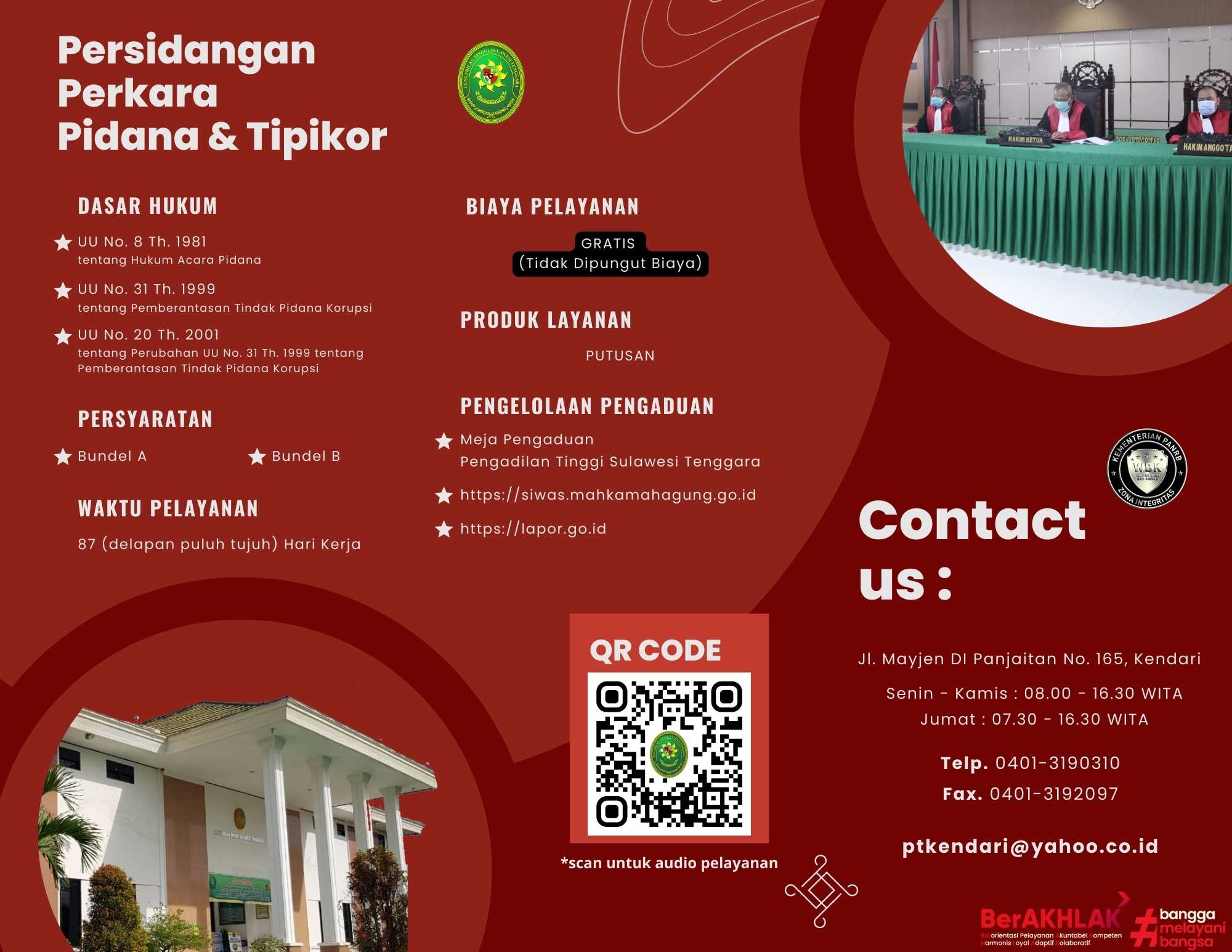 e-Brosur Pelayanan Persidangan Perkara Pidana dan Tipikor